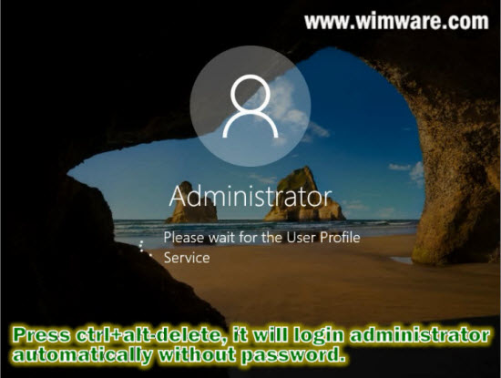 Login Windows server 2016 as administrator without password
