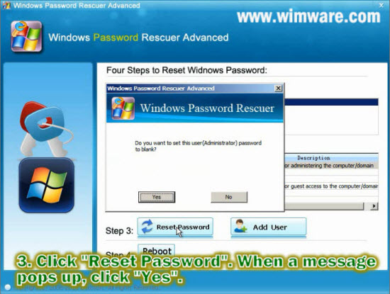 Reset administrator password